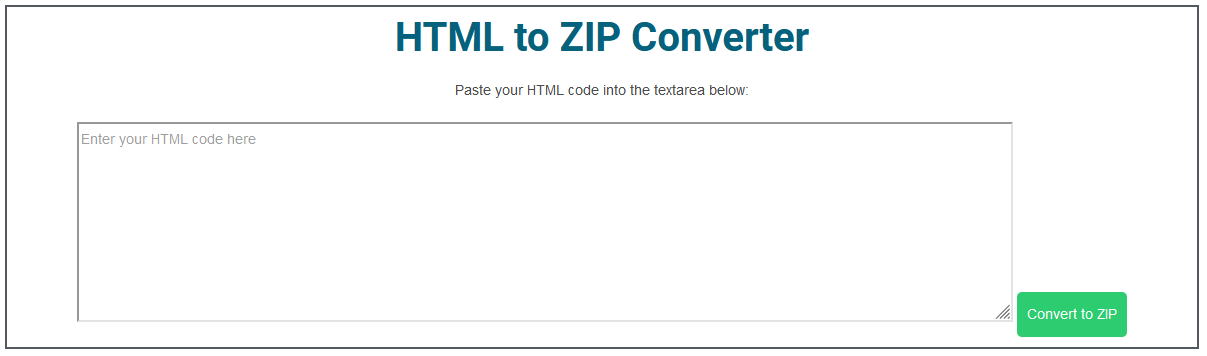 HTML to ZIP Converter Tools