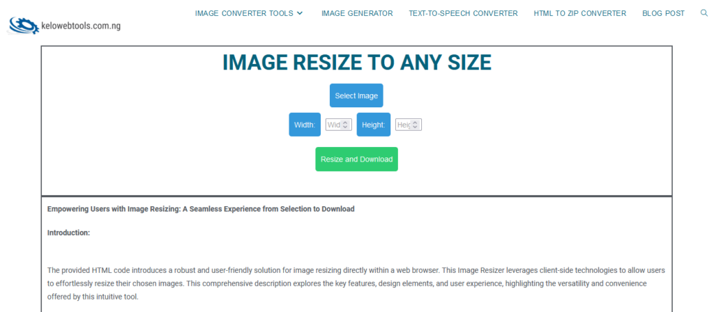 IMAGE RESIZE TO ANY SIZE