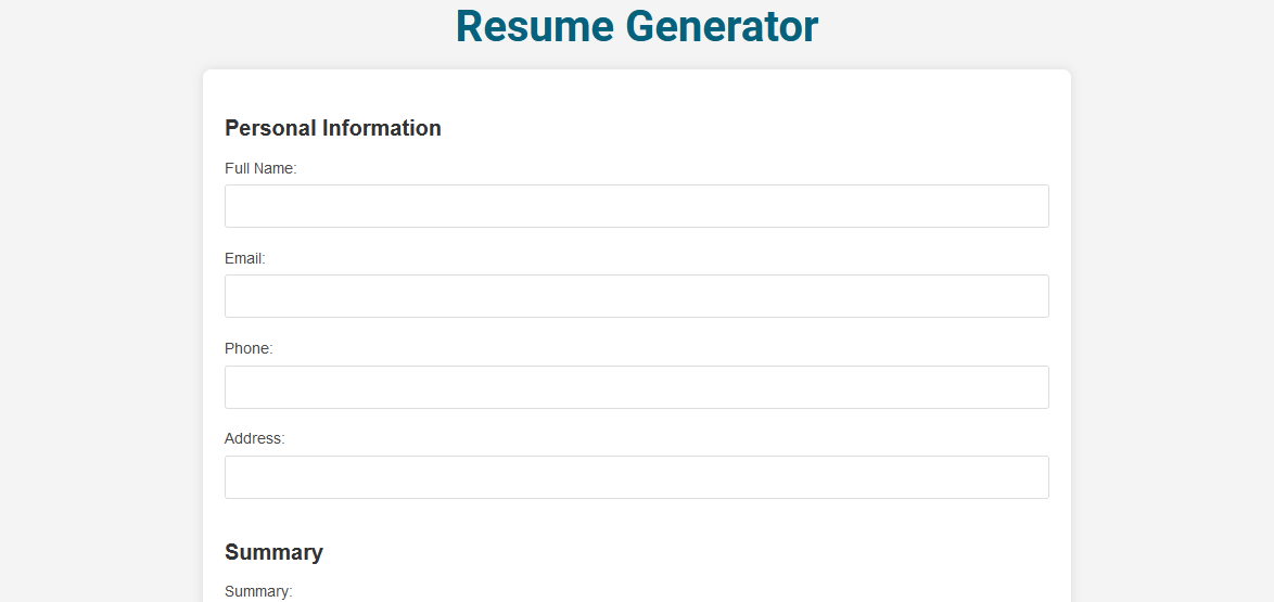 Resume Generator Tools