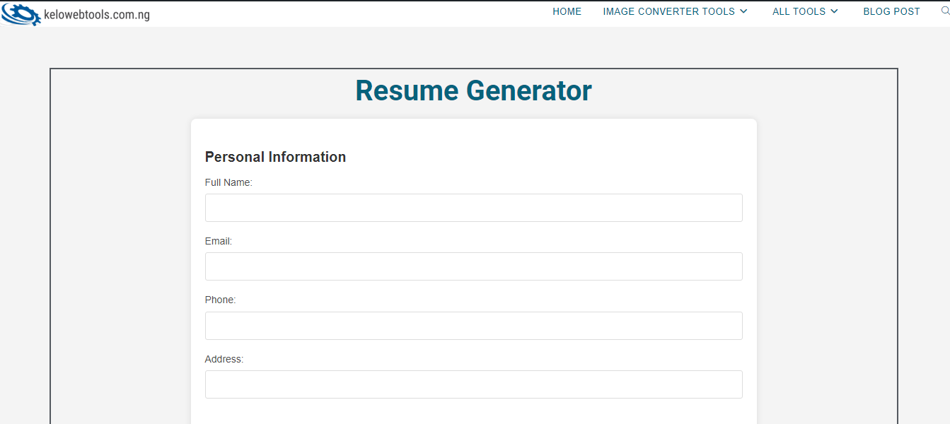 RESUME GENERATOR TOOLS